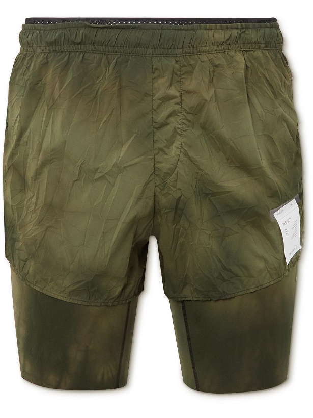 Photo: Satisfy - Straight-Leg Layered Tie-Dyed TechSilk Shell and Justice Shorts - Green
