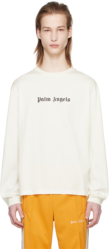 Photo: Palm Angels Off-White Printed Long Sleeve T-Shirt