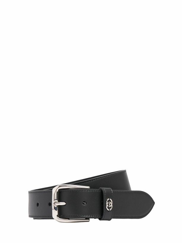 Photo: GUCCI 3.5cm Squared Buckle Leather Belt