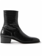 TOM FORD - Alec Croc-Effect Leather Ankle Boots - Black