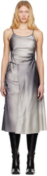 Feng Chen Wang Gray Draped Midi Dress