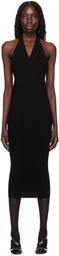 Balmain Black Halter Midi Dress