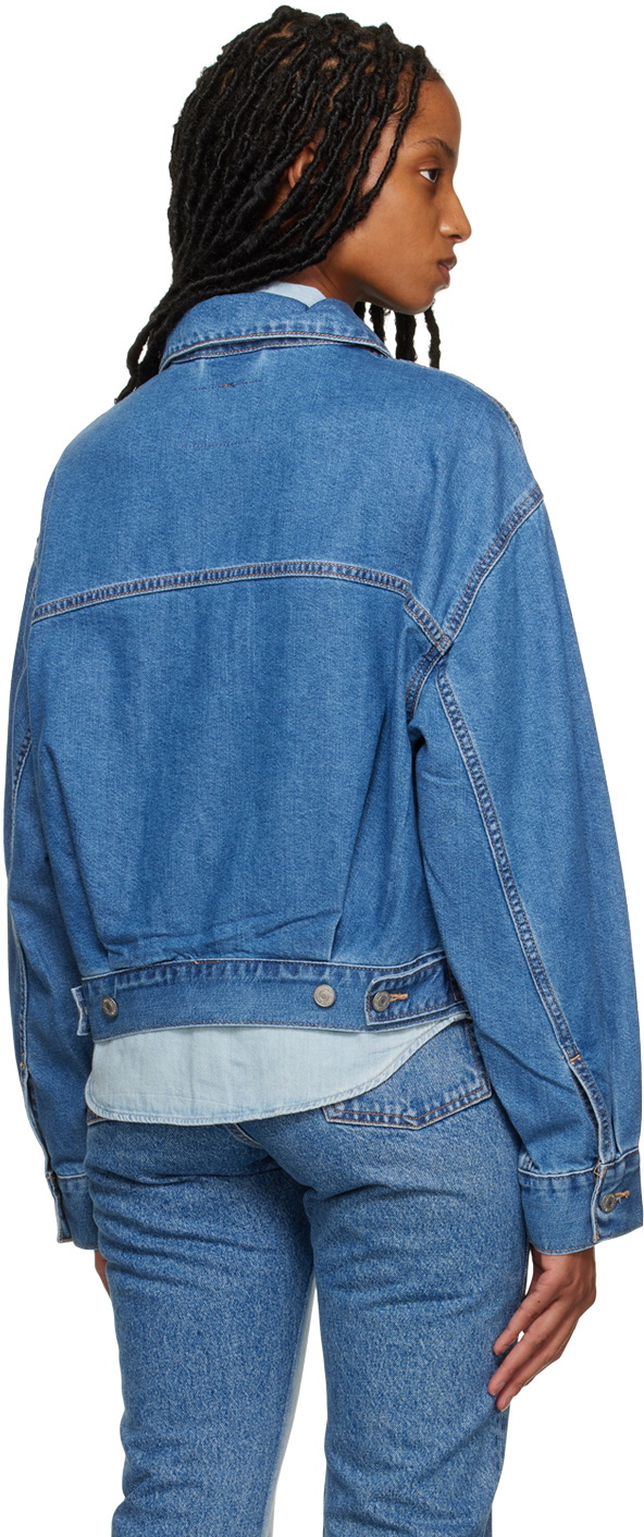 Lee Women's Baggy Oversized Denim Jacket Eco Air - Civil Blue | Catch.com.au