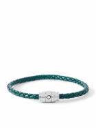Montblanc - Meisterstück 3-Ring Stainless Steel and Woven Leather Bracelet - Blue