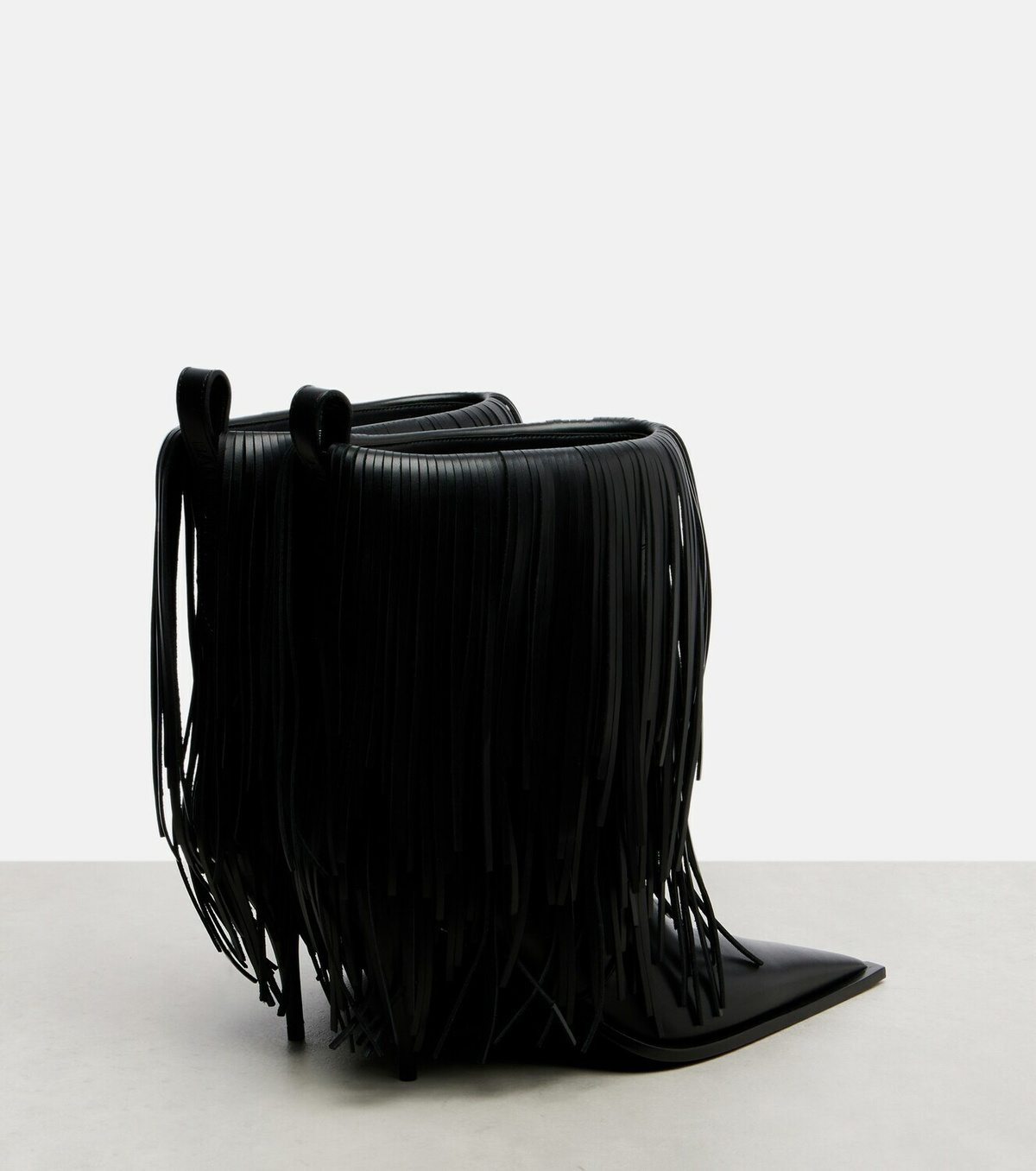 Balenciaga Avenue 90 leather fringe ankle boots