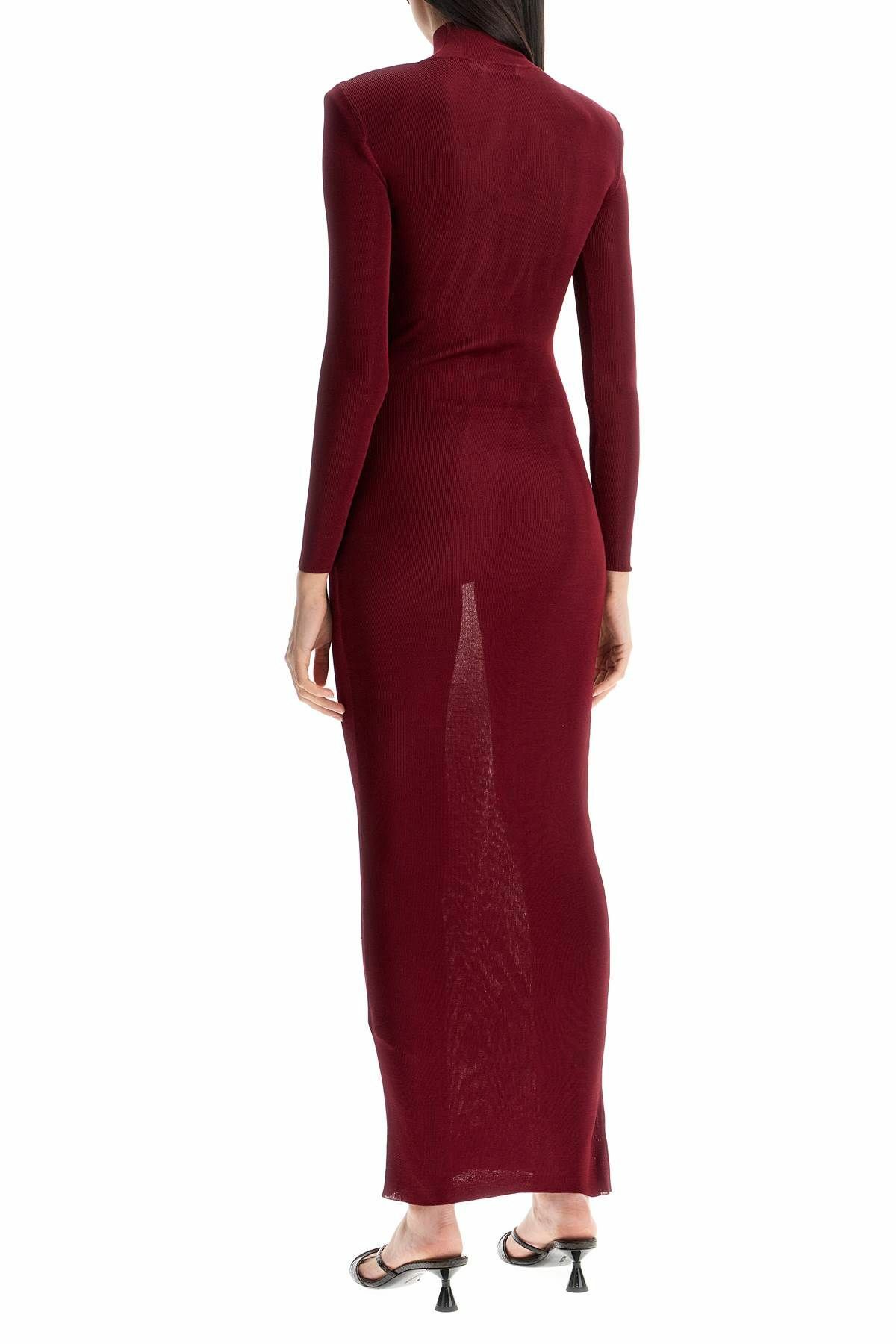 SELF PORTRAIT maxi viscose knit dress in Red Self-Portrait