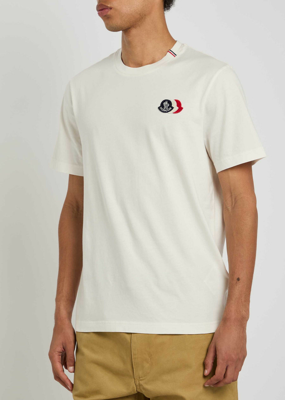 Moncler Logo-appliquéd Cotton T-shirt White