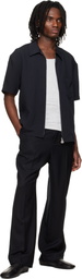 Solid Homme Black Zip Shirt