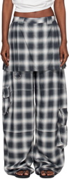 Collina Strada Gray Lightweight Flannel Lawn Skirt Cargo Pants