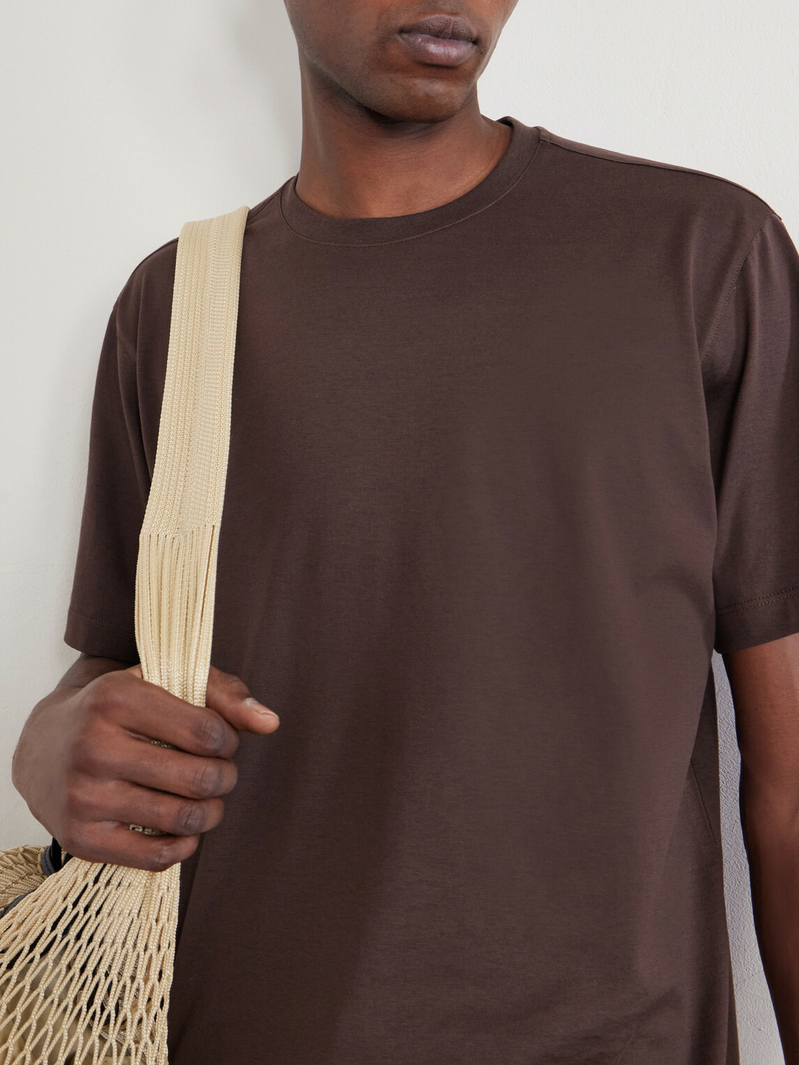Slowear - Cotton and silk-blend jersey T-shirt - Brown