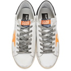 Golden Goose White and Orange Superstar Sneakers