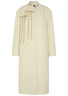 Simone Rocha Embellished Floral-jacquard Cotton-blend Coat Green