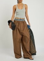Meryll Rogge Workwear Oversized Canvas Trousers Brown