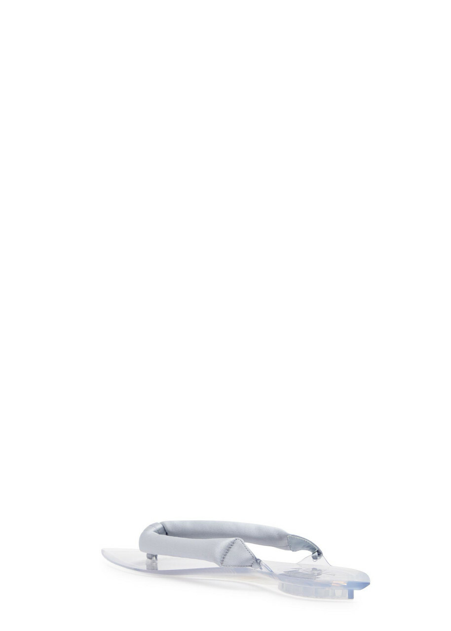 Alaïa Satin and Tpu Flip Flops Silver