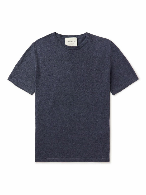 Photo: A Kind Of Guise - Hamdi Linen and Merino Wool-Blend T-Shirt - Blue