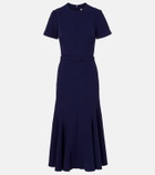 Safiyaa Luisa belted crêpe midi dress