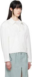 AMOMENTO White Cropped Zip-Up Jacket