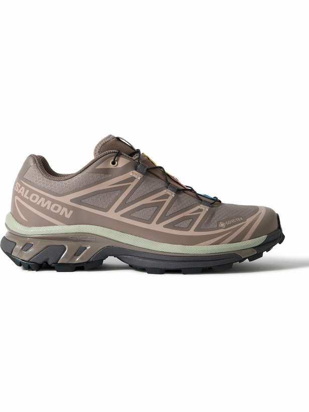Photo: Salomon - XT-6 Rubber-Trimmed GORE-TEX Mesh Sneakers - Brown