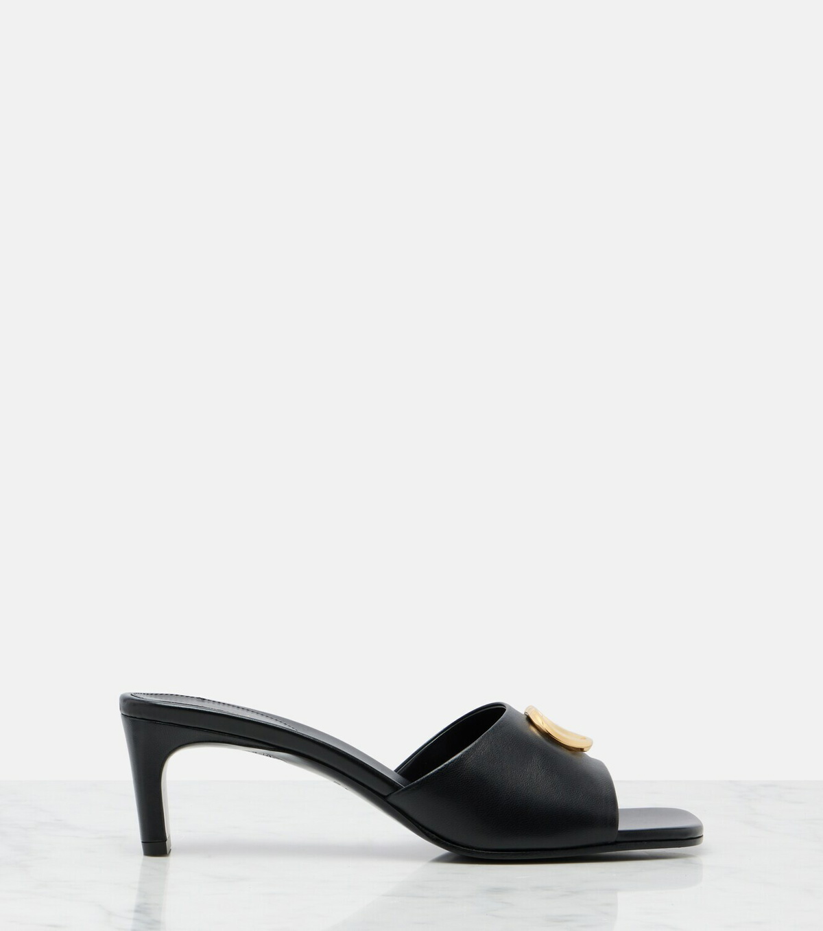 Gucci Double G leather mules