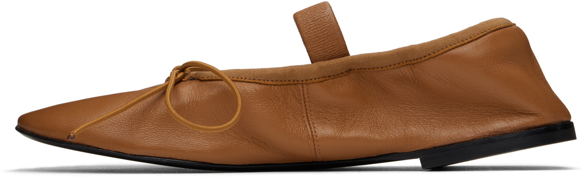 Proenza Schouler Tan Glove Mary Jane Ballerina Flats