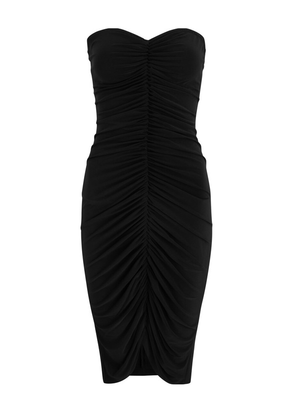 Photo: Norma Kamali Strapless Ruched Stretch-jersey Dress Black