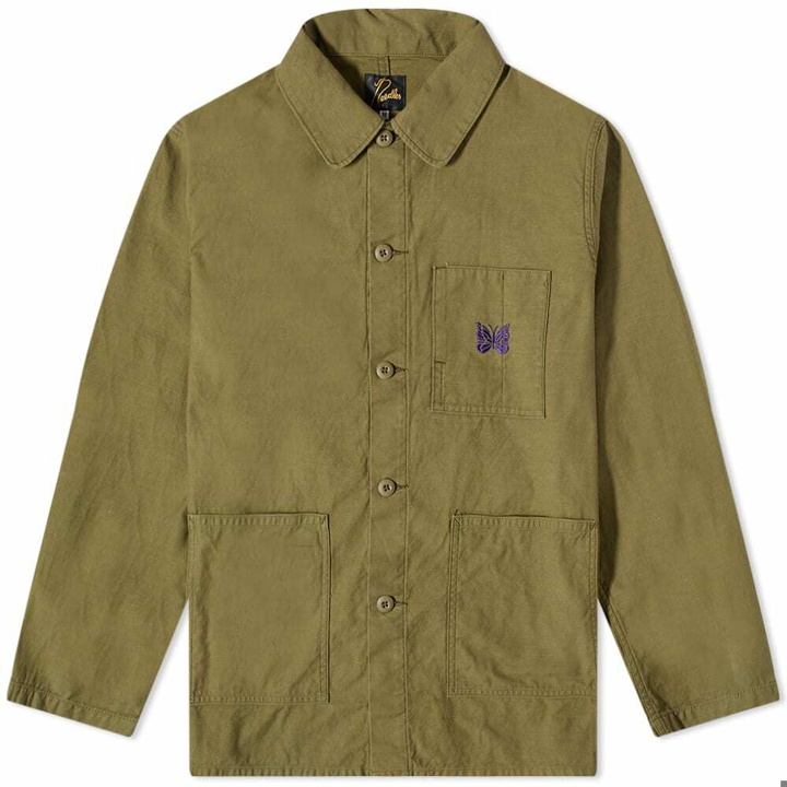 Photo: Needles Men's Coverall Sateen Jacket in Olive