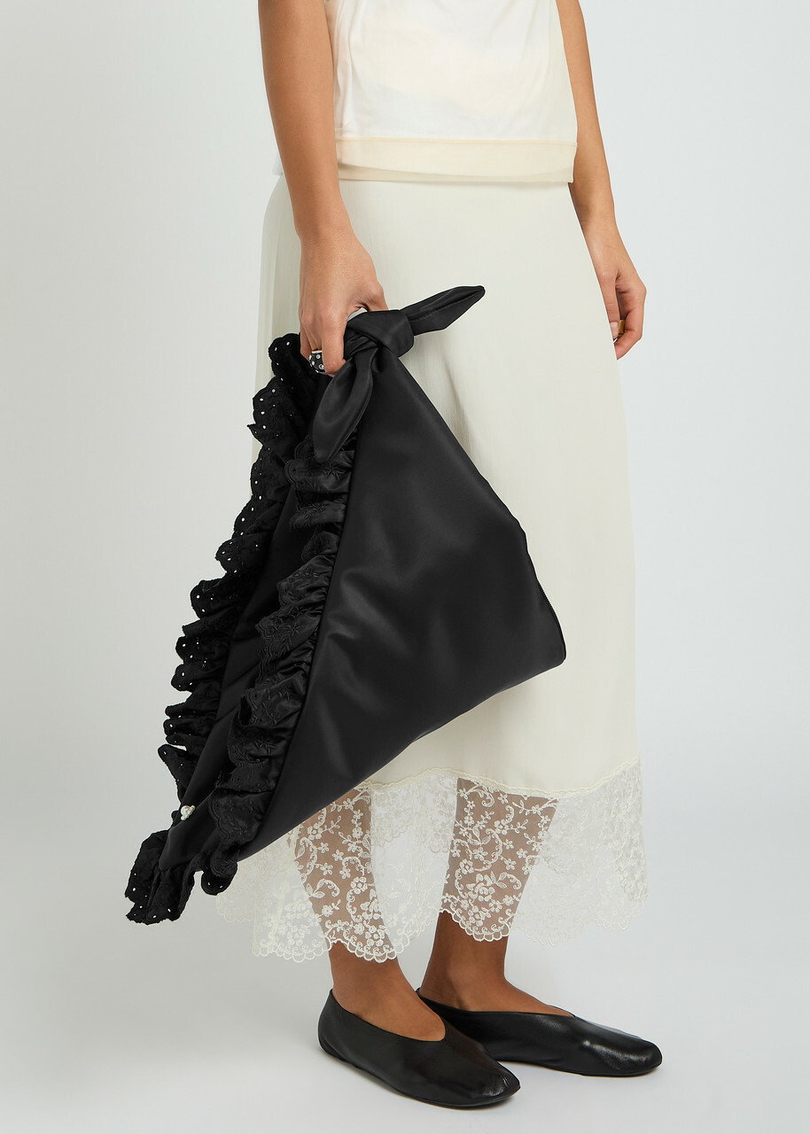 Simone Rocha Pillowcase Ruffled Padded Satchel bag - Black - One Size