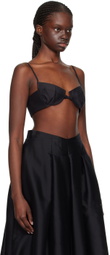 SHUSHU/TONG Black Bow Bra