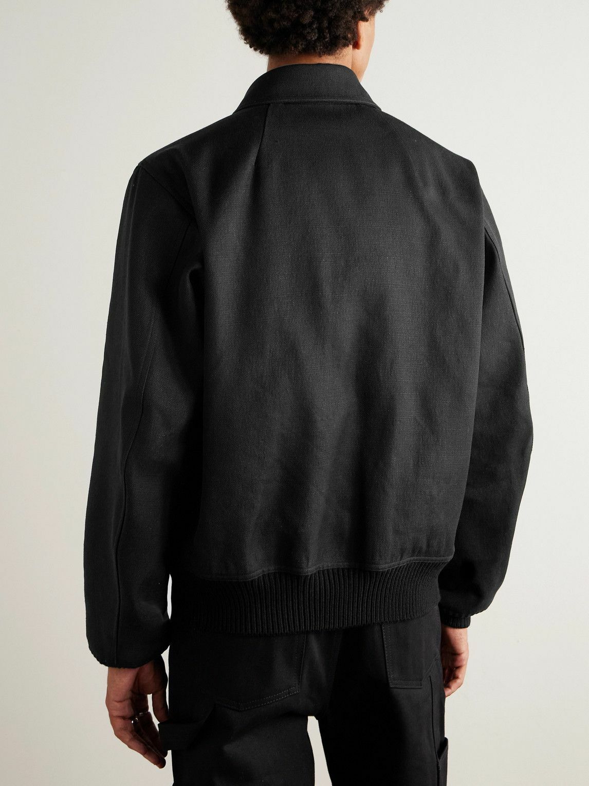 Rick Owens - Belted Linen and Wool-Blend Bomber Jacket - Black