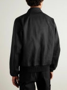 Rick Owens - Belted Linen and Wool-Blend Bomber Jacket - Black