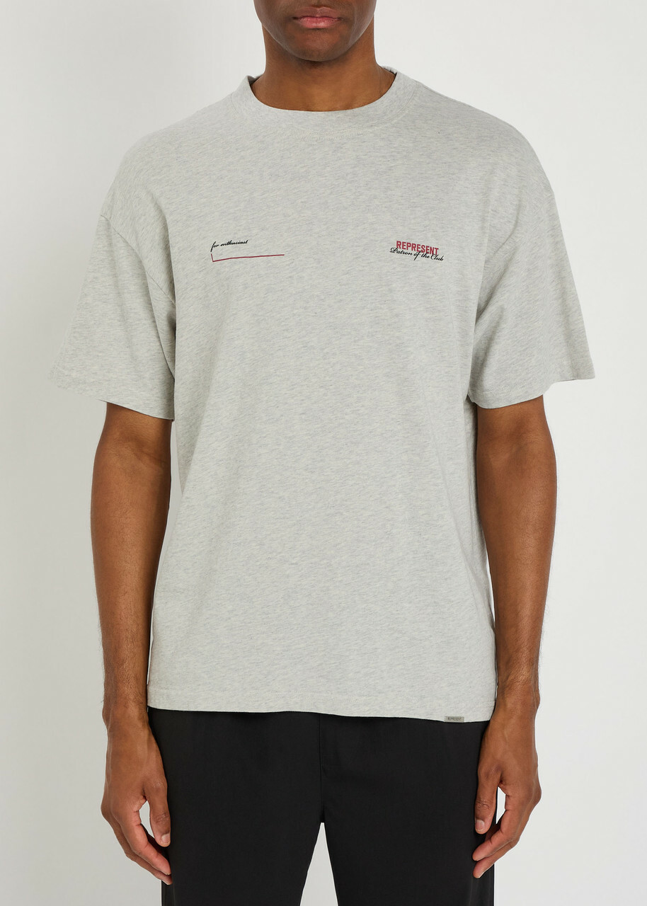 Represent Patron of The Club Printed Cotton T-shirt Cream