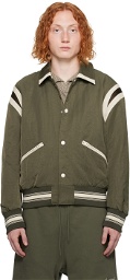 Emporio Armani Green Spread Collar Bomber Jacket