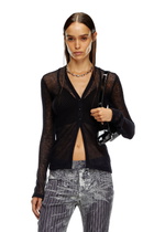 Diesel Sheer cardigan with bra detail - Knitwear Womens in Black