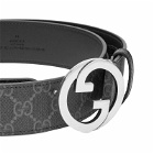 Gucci Men's G Logo Blondie Monogram Belt in Black