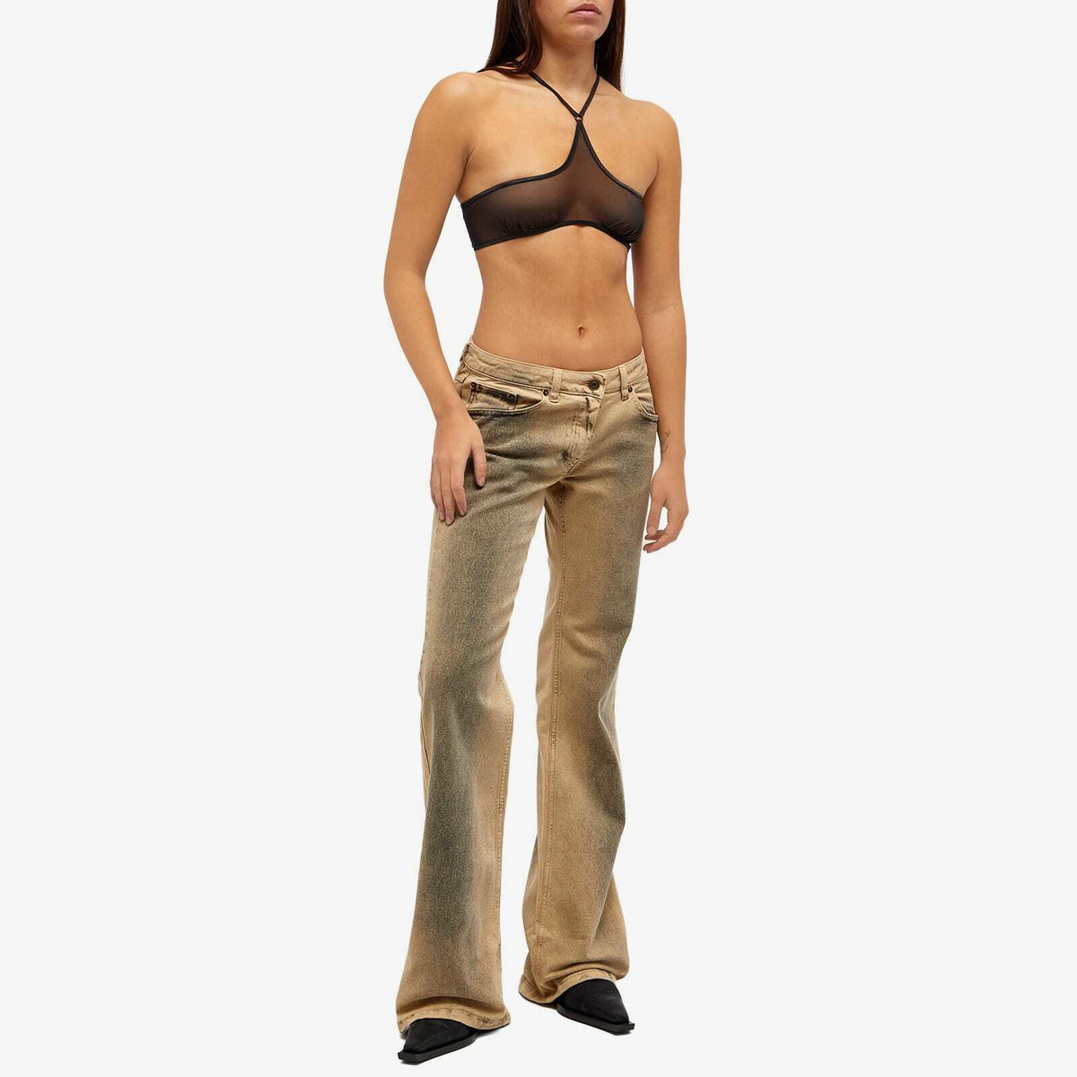 KNWLS Women's Chk Bra in Black