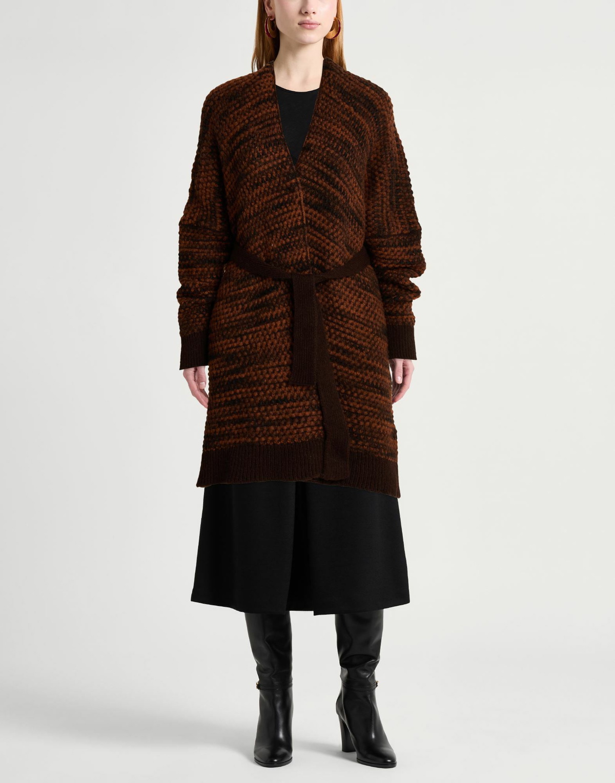 Manila Grace Womens Cardigan in Brown
