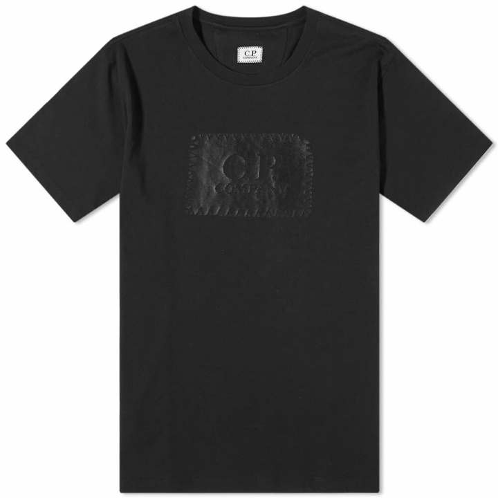 Photo: C.P. Company Men's Stitch Block Logo T-Shirt in Black