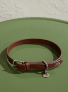 A.P.C. - Toutou Logo-Print Leather Dog Collar - Brown