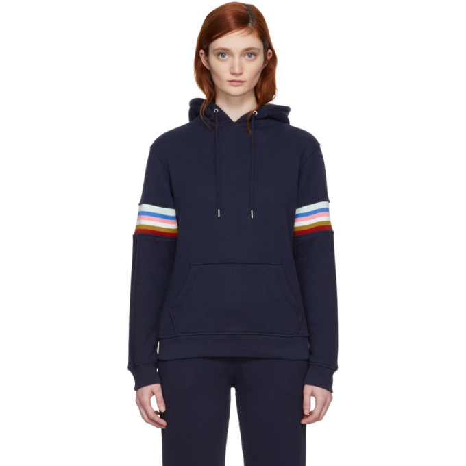 Photo: Alexachung Navy Rib Insert Hoodie