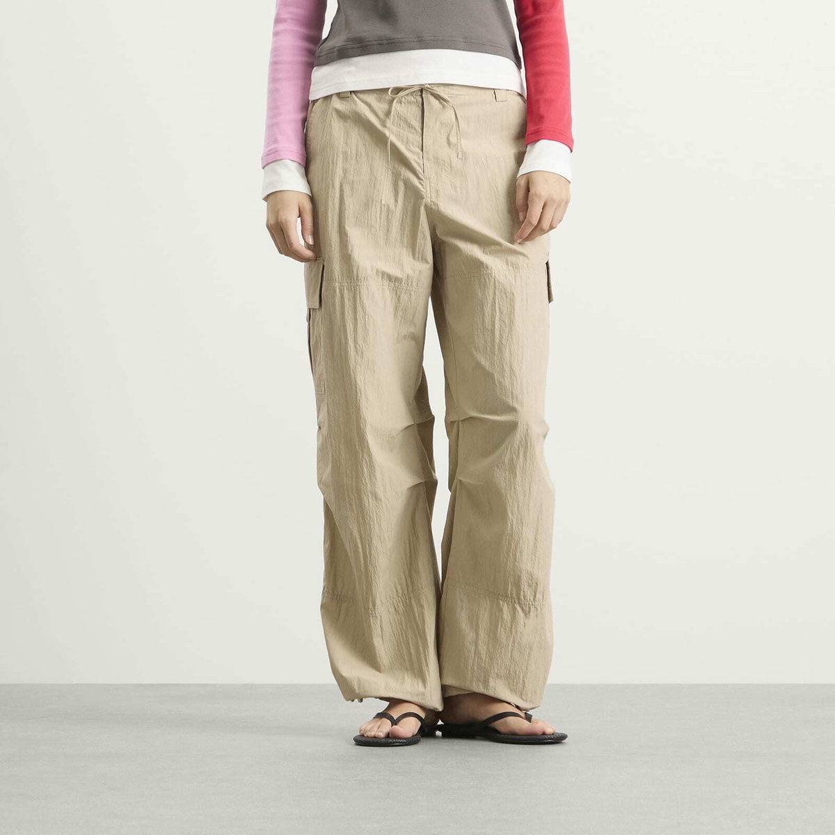 DUNST Women's Parachute Pants in Beige