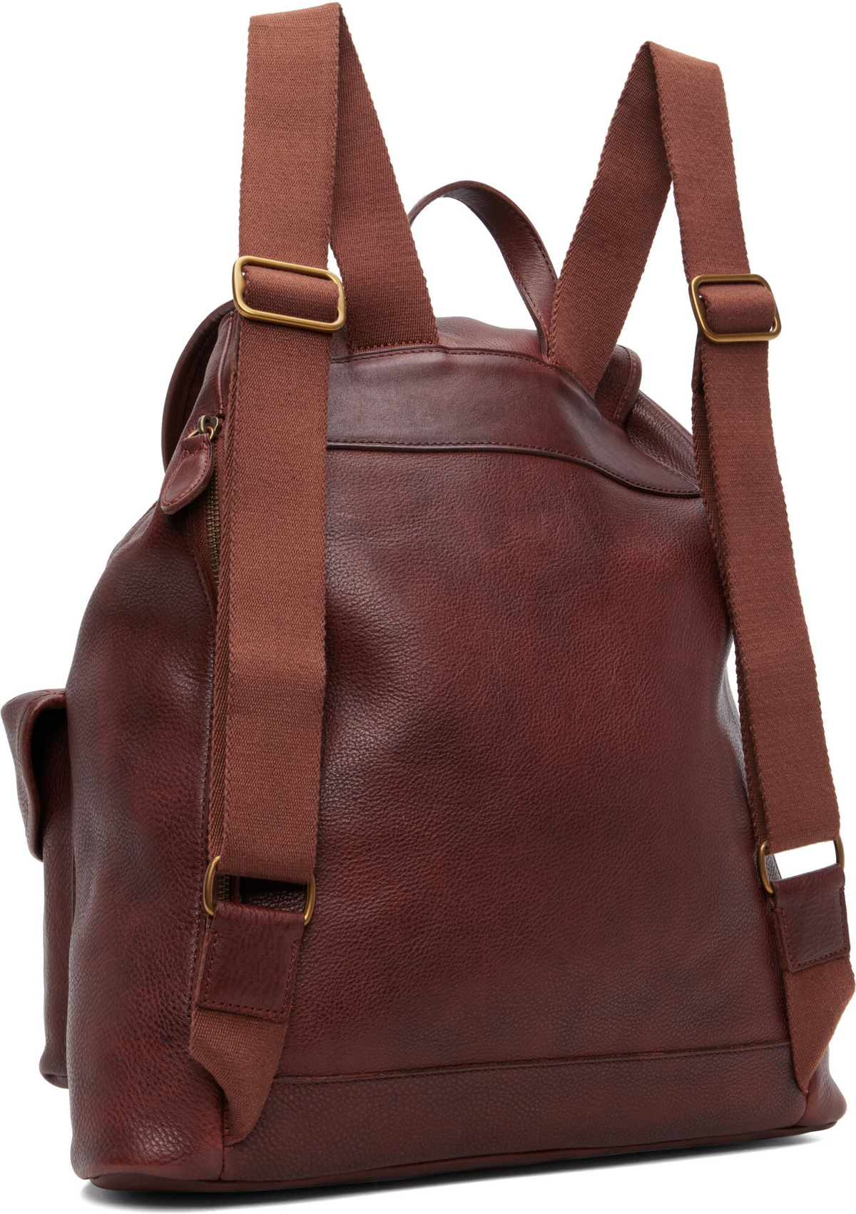Polo Ralph Lauren Brown Leather Large Backpack