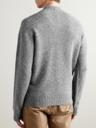 Drake's - Brushed Shetland Wool Mock-Neck Sweater - Gray