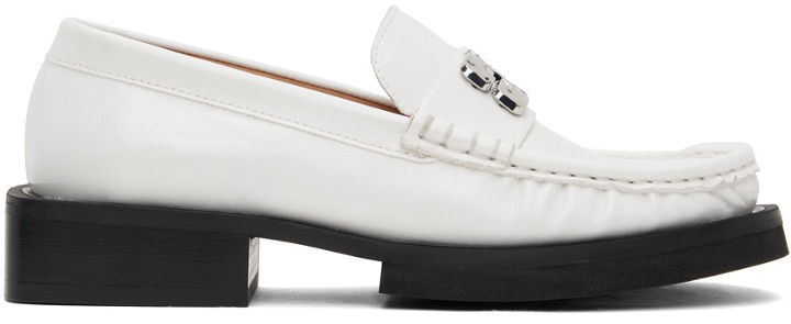Photo: GANNI White Butterfly Logo Loafers