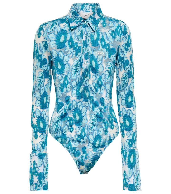 Photo: Coperni - Floral cotton-blend jersey bodysuit