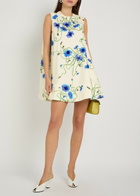 Stella Mccartney Embellished Floral-print Cotton Mini Dress White