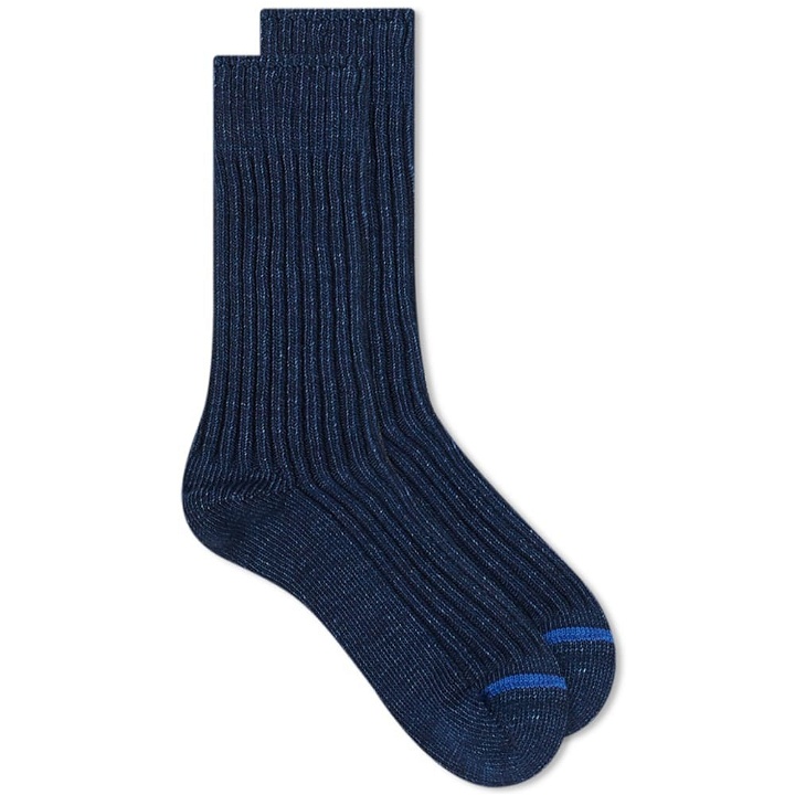 Photo: Blue Blue Indigo Dyed Rib Socks