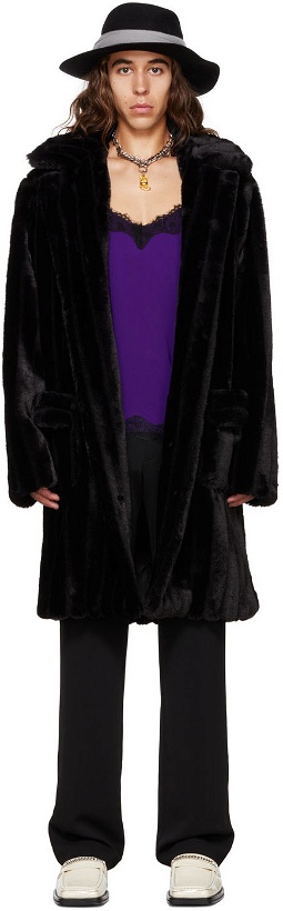 Photo: Anna Sui SSENSE Exclusive Black Faux-Fur Coat