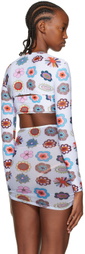 FENSI SSENSE Exclusive Multicolor Psychedelic Daisies Rashguard Bikini Top