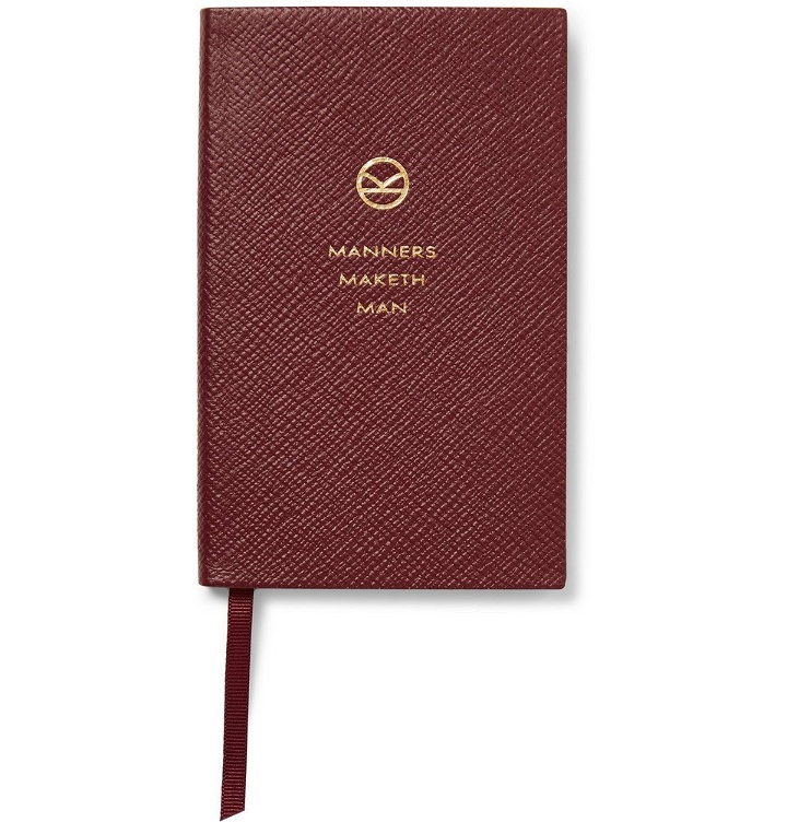 Photo: Kingsman - Smythson Panama Cross-Grain Leather Notebook - Burgundy