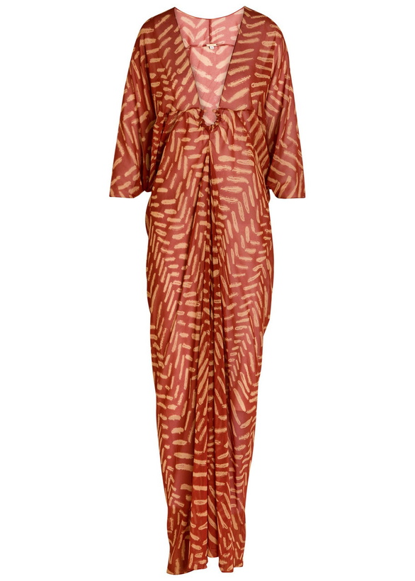 Photo: Johanna Ortiz Sensory Tapestry Patterned Georgette Maxi Kaftan Dress Red